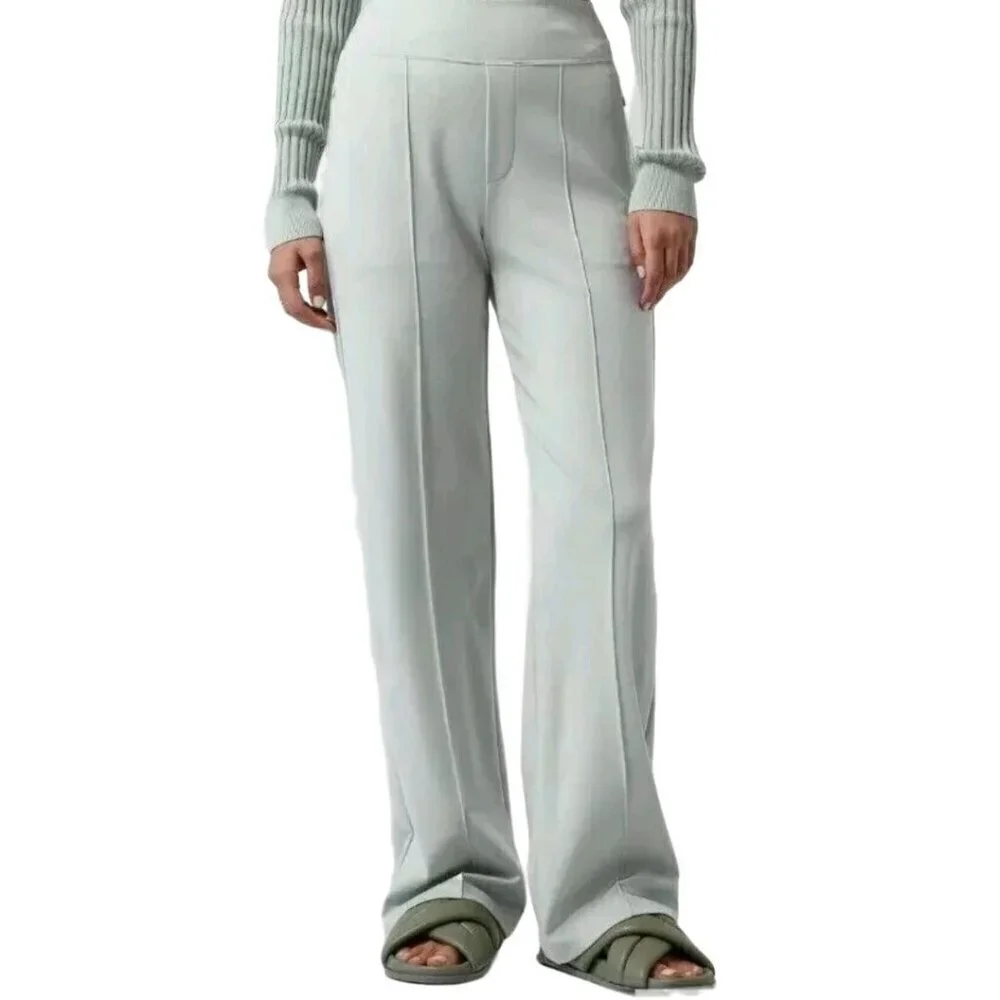 Athleta Eastbound Wide Leg Pants Zip Pockets Mint Green Size 12